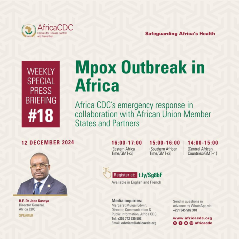 Africa CDC Weekly Special Press Briefing on the Mpox Outbreak and other Health Emergencies in