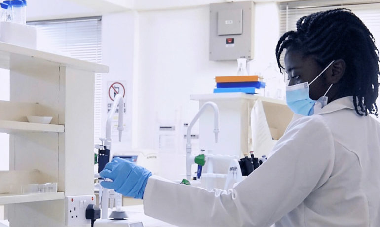 A visual representation of scientists working with animal stem cells, symbolizing the new era for livestock innovation
