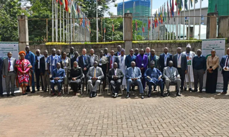 Group of African livestock and animal‑health stakeholders meeting in Nairobi during the launch of the Continental PPR Advisory Committee.